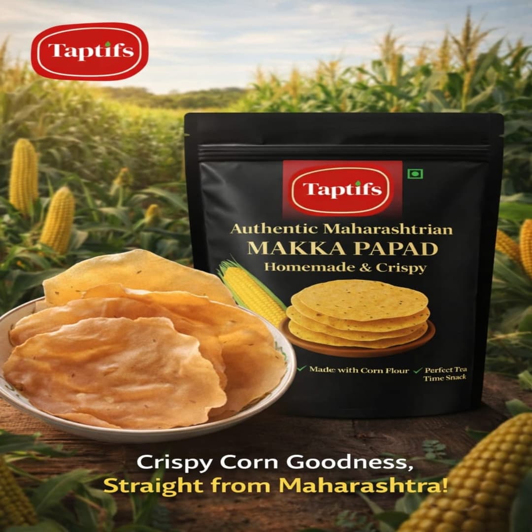 Taptifs Makka Papad | 100% Corn Papad | Crispy Traditional Indian Papad